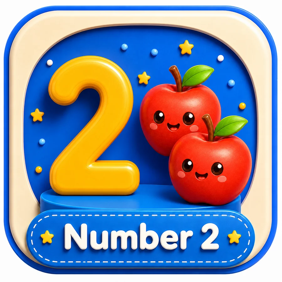 أيقونة Number 2 ثلاثية الأبعاد