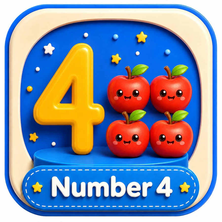 أيقونة Number 4 ثلاثية الأبعاد
