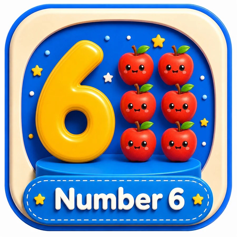 أيقونة Number 6 ثلاثية الأبعاد