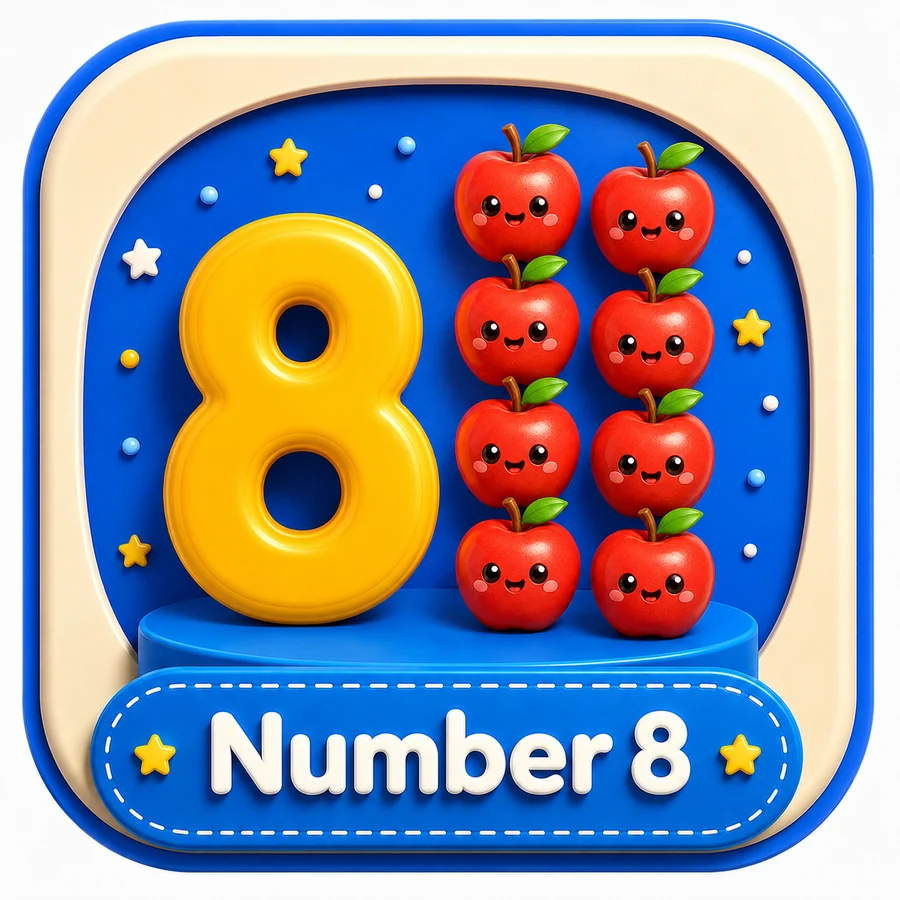 أيقونة Number 8 ثلاثية الأبعاد
