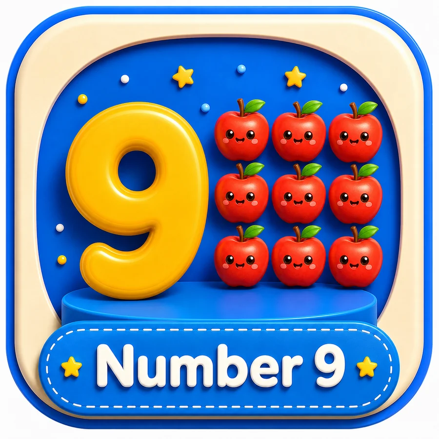 أيقونة Number 9 ثلاثية الأبعاد
