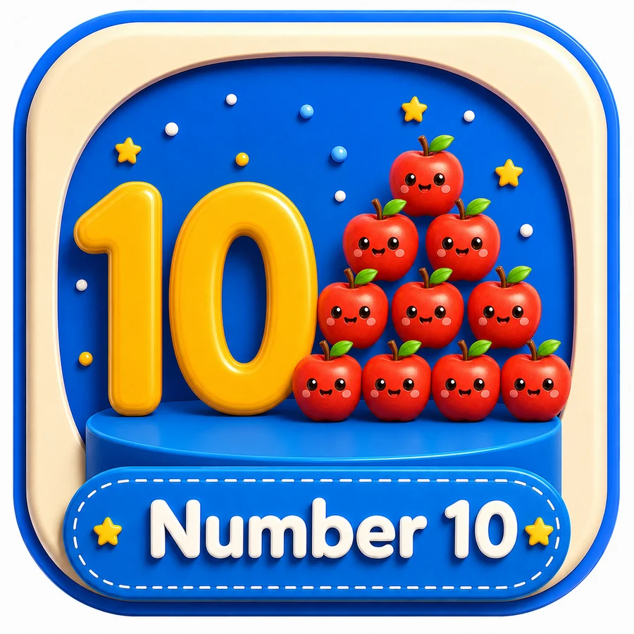 أيقونة Number 10 ثلاثية الأبعاد