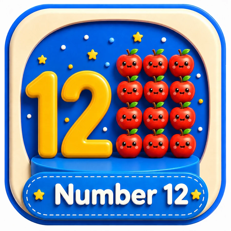 أيقونة Number 12 ثلاثية الأبعاد