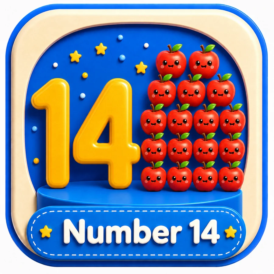 أيقونة Number 14 ثلاثية الأبعاد