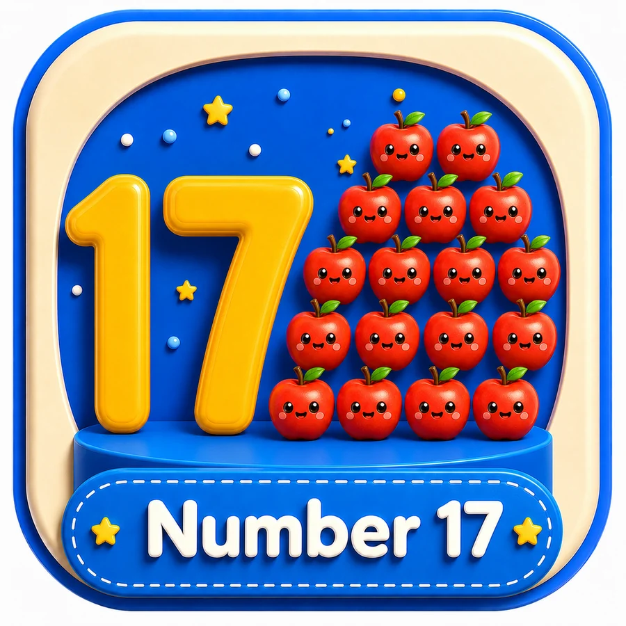 أيقونة Number 17 ثلاثية الأبعاد