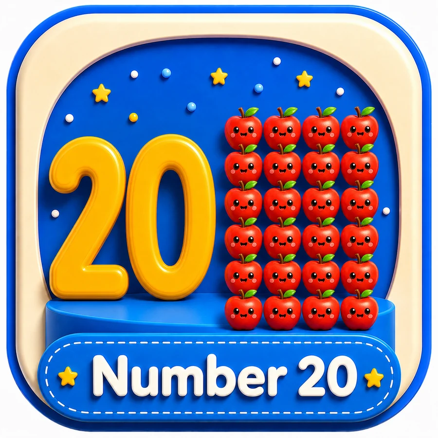 أيقونة Number 20 ثلاثية الأبعاد