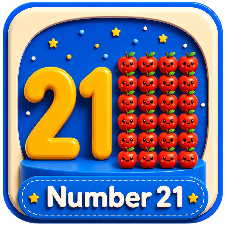أيقونة Number 21 ثلاثية الأبعاد