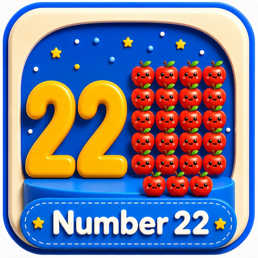 أيقونة Number 22 ثلاثية الأبعاد