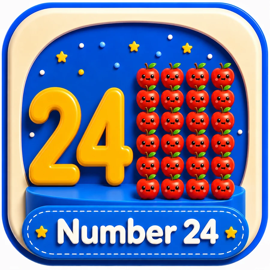 أيقونة Number 24 ثلاثية الأبعاد