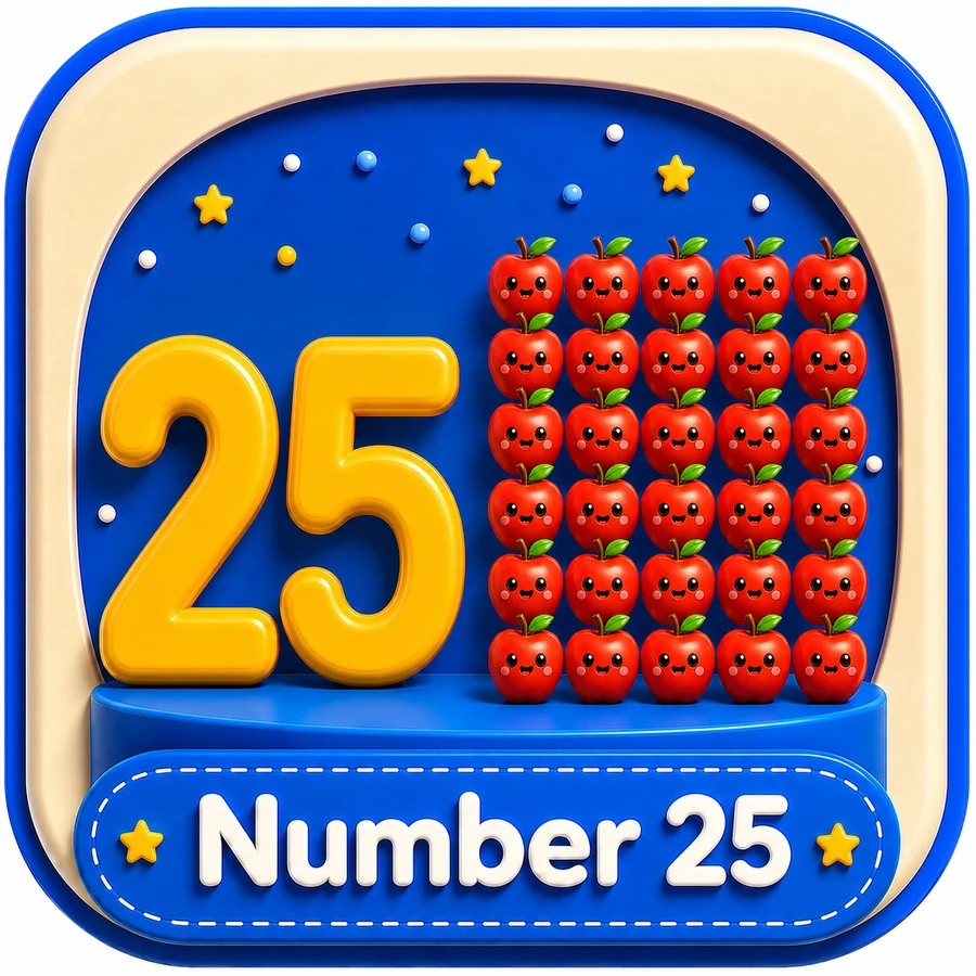 أيقونة Number 25 ثلاثية الأبعاد