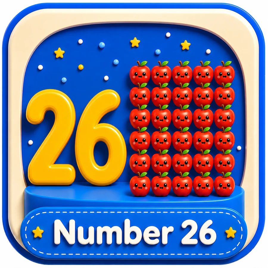 أيقونة Number 26 ثلاثية الأبعاد