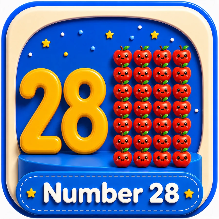 أيقونة Number 28 ثلاثية الأبعاد