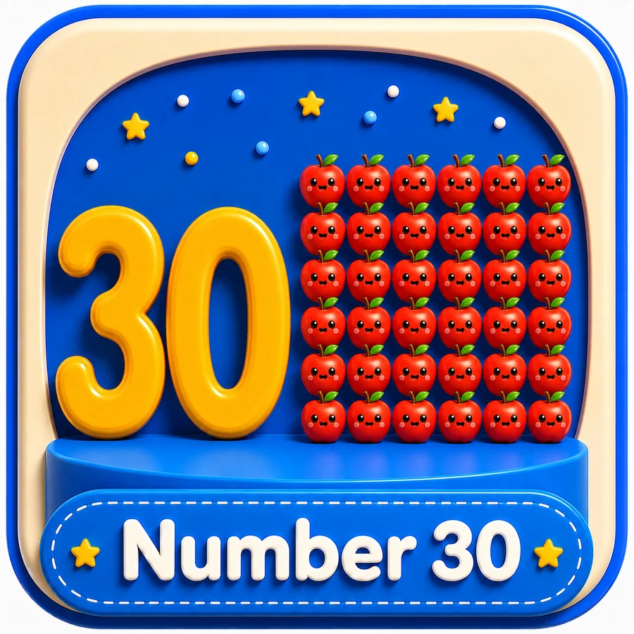 أيقونة Number 30 ثلاثية الأبعاد