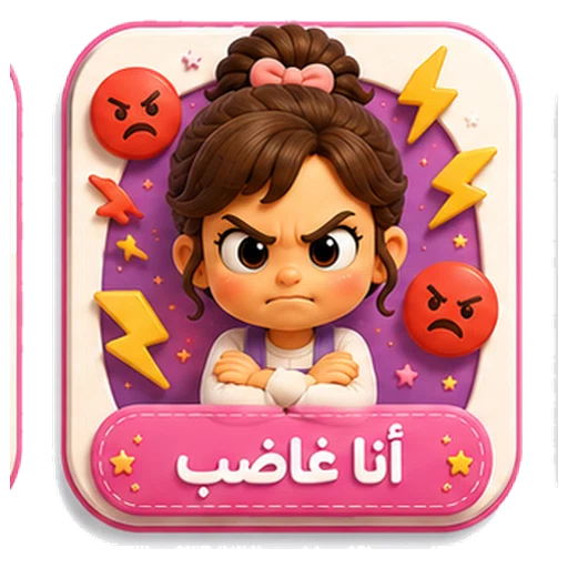 أيقونة أنا غاضب ثلاثية الأبعاد