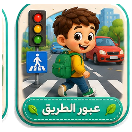 أيقونة عبور الطريق ثلاثية الأبعاد