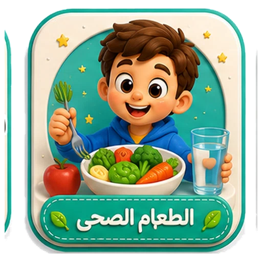 أيقونة الطعام الصحي ثلاثية الأبعاد