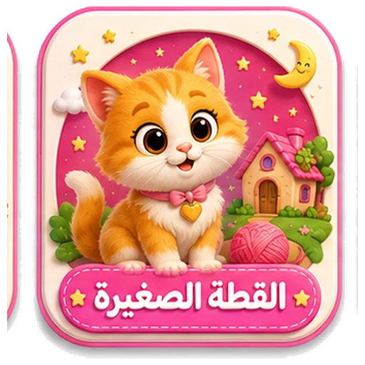 أيقونة القطة الصغيرة ثلاثية الأبعاد