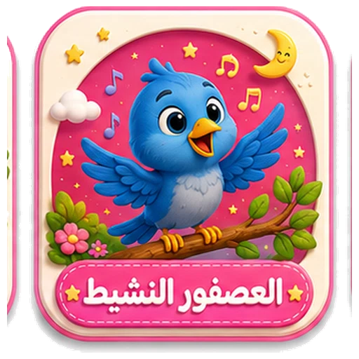 أيقونة العصفور النشيط ثلاثية الأبعاد